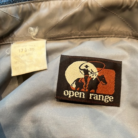 VTG Wool Blue Plaid Open Range Western Pearlized Snap Shirt-Essential Ez 17.5/35 - Picture 11 of 13